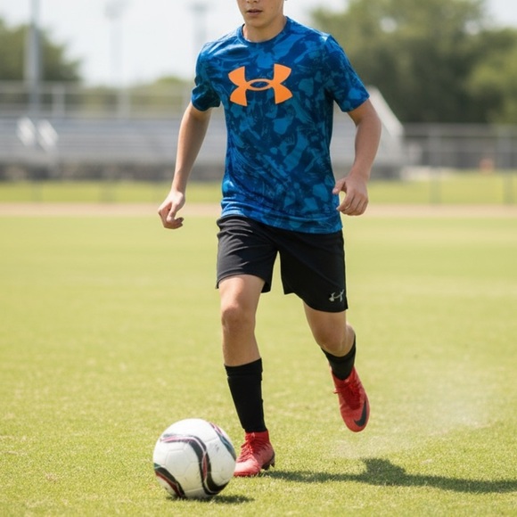 NWT Under Armour Boys Loose Fit Tech Big Logo Raglan Sleeved Athletic T Shirt - Picture 9 of 9